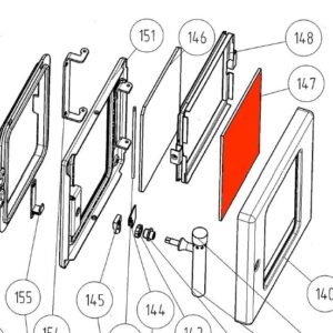Wamsler K128F Sichtscheibe außen Heiztür